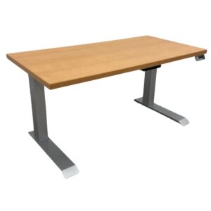 46" W Maple Height Adjustable Desk W/ Silver Legs