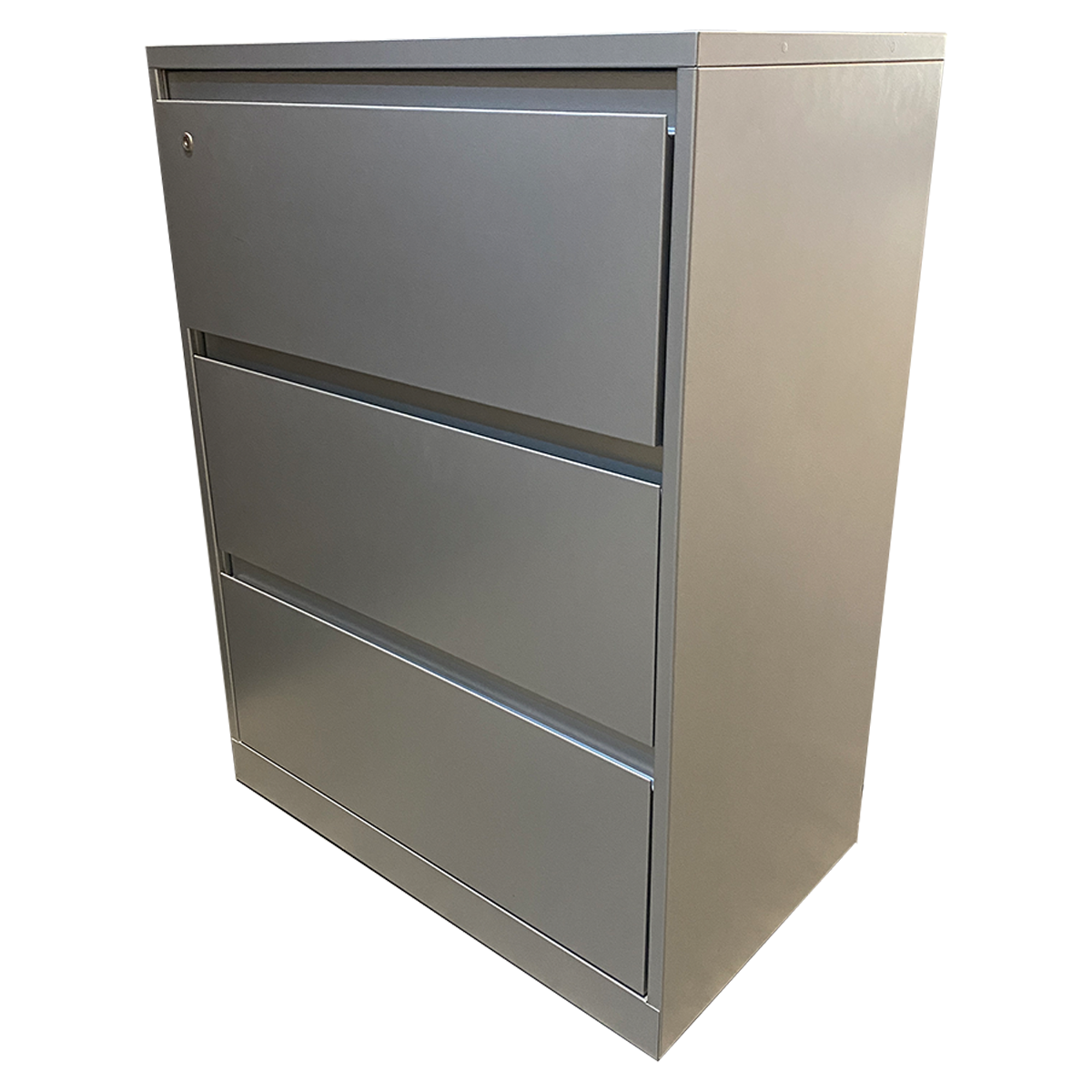 Steelcase 3 Drawer Lateral File Cabinet with Integral Pull In Grey