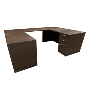 Gallery Espresso U-Shape Desk W/ Box, Box, File & File, File Pedestal LH