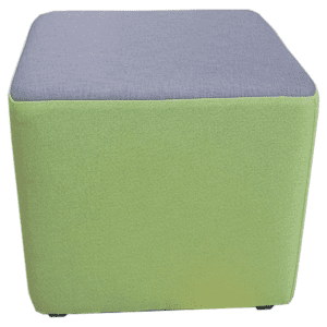 National Two-Tone Ottoman Green/ Grey On Casters