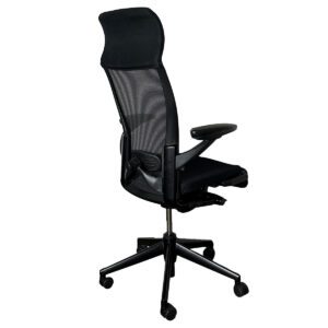 Gallery Used Haworth Black Mesh-Back Conference Chair with Lumbar Support & Black Upholstery