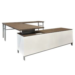 Gallery Used Herman Miller Canvas U-Shape Desk With Powered Credenza - Left Handed