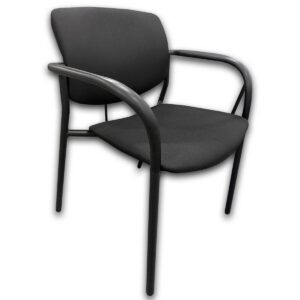 Used Black Upholstered Guest Chair The Used Black Guest Chair provides comfortable seating for reception areas, conference rooms, and private offices. Its padded seat and back, combined with a durable metal frame and integrated armrests, make it a practical choice for everyday guest seating. Upholstered black fabric seat and back for comfortable seating Durable black metal frame with integrated armrests Lightweight design for easy placement and rearrangement Dimensions: Overall: 25" W × 22.5" D × 32.5" H Seat: 19" W × 16.5" D × 16.5" H Mainly for commercial use, this used guest chair is ideal for reception areas, waiting rooms, conference rooms, private offices, healthcare facilities, and meeting spaces.