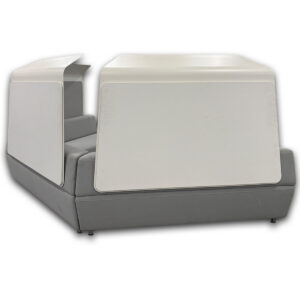 Gallery Used Grey Circular Lounge Booth with Overhead Canopies (3 Piece Set)