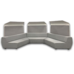 Used Grey Circular Lounge Seat W/ White Overhead