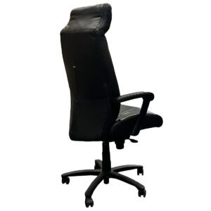 Gallery Used Haworth Black Vinyl Executive Conference Chair W/ Fixed Arms