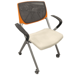 Allsteel Mesh Flex Back Nesting Chair Orange Trim