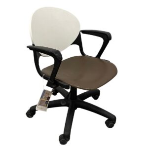 National Conference Chair White Back W/ Brown Seat & Black Base