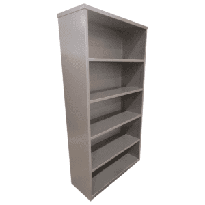 66" H Metal Bookcase In Grey