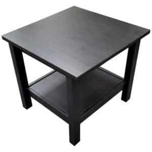 Black Wood End Table With Lower Shelf