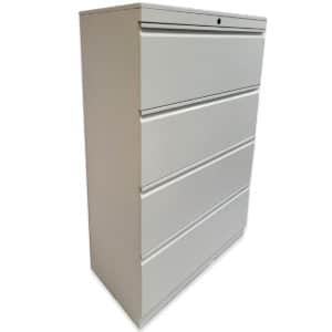 36" White Herman Miller 4 Drawer Lateral File