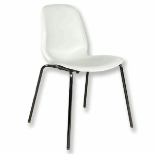 Used White IKEA Side Chair With Polished Metal Frame This simple and practical side chair features a clean white seat paired with a polished metal frame, offering lightweight seat for a variety of spaces. White seat Polished metal frame Lightweight and easy to move Dimensions: 17.3/4"W x 14.5/8"D x 32"H Ideal for break rooms, guest seating areas, and collaborative spaces.