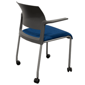 Gallery Used Steelcase Move Guest Chair W/ Upholstered Blue Seat On Casters