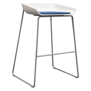 Steelcase Scoop Stool W/ Blue Cushion