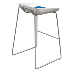 Gallery Steelcase Scoop Stool W/ Blue Cushion