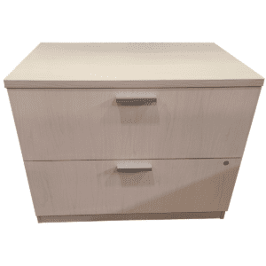 36"W White Maple Two-Drawer Lateral File