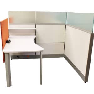 Knoll Dividends 56" H 5.5 x 5 W/ Orange Modesty Divider (Priced Per Seat)