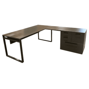 72" L-shape Desk In Espresso W/ Combo File RH