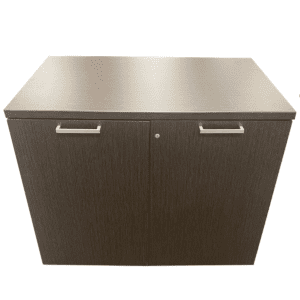 Grey Skyline Walnut Laminated Two Door Storage Cabinet