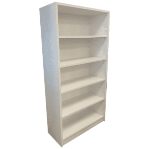 White Laminated 5- Shelf Bookcase