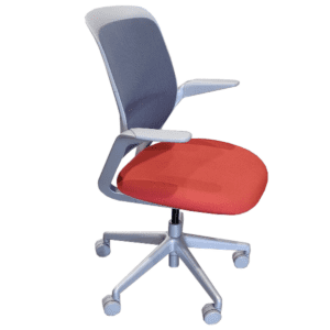 2015 Steelcase Cobi Task Chair W/ Red Upholstered Seat/ Grey Mesh Back