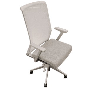 2015 Haworth Very Task Chair W/ Grey Upholstered Seat & White Mesh-Back