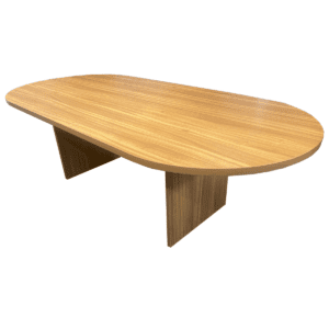 8' W Oak Laminated Racetrack Conference Table