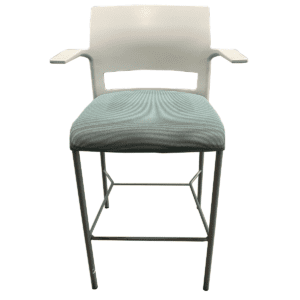Gallery Steelcase Bristo Stool W/ Teal Padded Seat