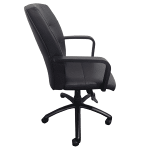 Gallery Gunlocke Mid-Back Black Vinyl Conference Chair