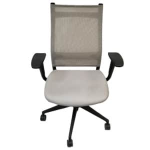 Sit On It Wit Series High-back Task Chair With Mesh Back & Upholstered Seat In Grey