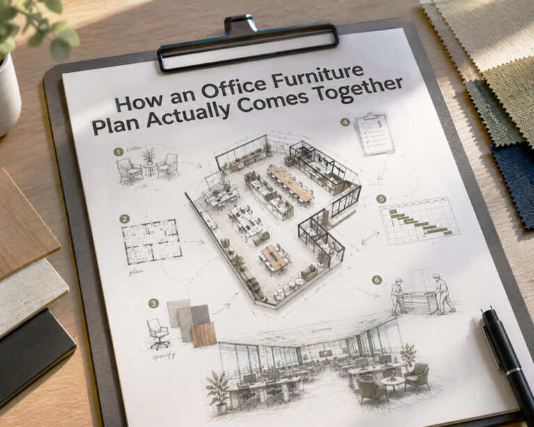 image of an office furniture layout diagram