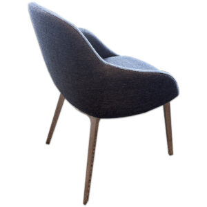 Gallery Blue Bernhardt Guest Chair W/ Chrome Legs