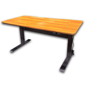 Used 60" W Varidesk Standing Square Table- Butcher Block  Used Varidesk standing-height table featuring a spacious 60" worksurface, durable steel X-frame base, and programmable memory height settings, this sit-stand design encourages active work throughout the day. Pregrammable height settings Heavy-duty steel X-frame base Adjustable leveling glides Butcher Block laminated surface Dimensions: 41.8" W × 41.8" D × 42.3" H Perfect for offices, benching systems, and individual workstations.
