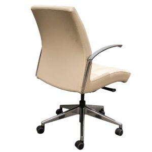 Gallery Source International Clever Series Beige Vinyl Conference Chair W/ Chrome Fixed Arms & Chrome Base
