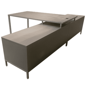 Gallery Used 71"W Two-Tone Executive Credenza Desk W/ Metal O-Leg