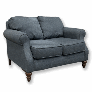 Used 52" W England Inc. Two-Seat Couch in Blue Fabric Comfortable and compact, this two-seat couch from England Inc. is upholstered in soft blue fabric and built with supportive cushions—perfect for casual lounge areas or small meeting spaces. Blue fabric upholstery Plush back and seat cushions Compact footprint ideal for tight spaces Dimensions: 52"W x 33.5/8"D x 37"H Ideal for lobbies, lounges, or waiting areas.