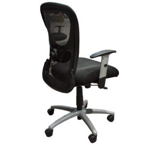 Gallery Used 9to5 Strata Series Mesh-Back Task Chair W/ Silver Legs & Black Backplate
