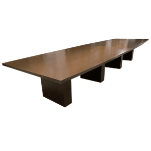 12' W Espresso Laminated Boat Shaped Conference Table