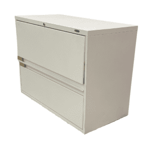 36" Global White Two Drawer Lateral File