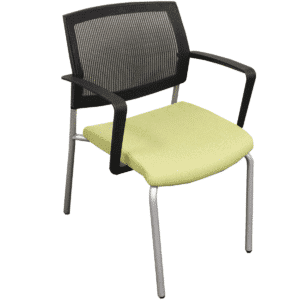 Sit On It Focus Side Chair Mesh Back Lime Green Upholstered Seat
