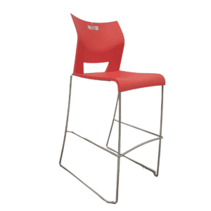 Global Duet Stools in Red W/ Chrome Frame