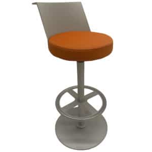 Allsteel Orange Cushion Grey Metal Bar Stool