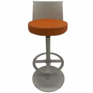 Gallery Allsteel Orange Cushion Grey Metal Bar Stool