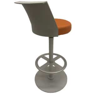 Gallery Allsteel Orange Cushion Grey Metal Bar Stool