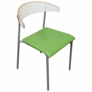 Kinnar Breakroom Chair W/ White Back Green Seat