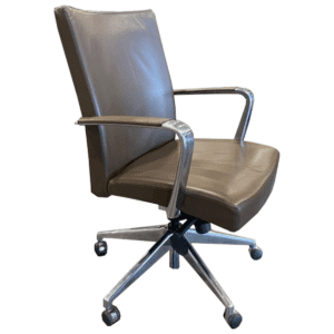 HBF Brown Vinyl Conference Chair W/ Chrome Frame
