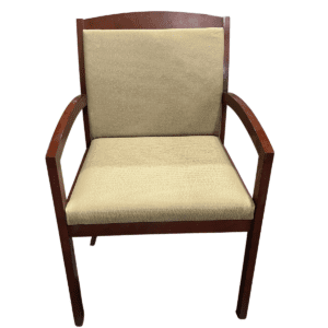 National Guest Chair W/ Mahogany Frame Tan Upholstery