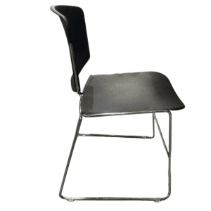 Gallery Steelcase Max-Stacker Black Sled Base Chair W/ No Arms