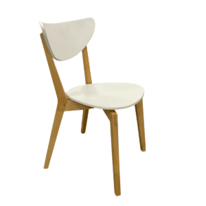 White Laminated Guest Chair W/ Maple Frame By Ikea