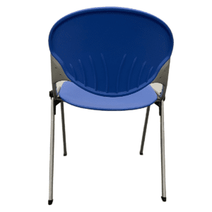 Gallery National Clinch Series Stacking Guest Chair In Blue W/ Silver Frame